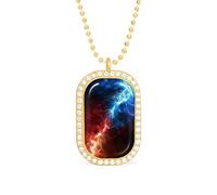Red And Blue Thunder Funny Pendant Necklace for Women Personalized Fashion Jewelry Diamond Necklaces for Wedding Birthday Gold Silver