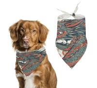 Red and Cyan Dragon Easter Dog Bandanas for Small Medium Large Dogs,Cat Dogs,Pet Scarf - Polyester Cute Bibs.Triangle Pet Scarf for Puppy Pet,Personalized Birthday/Party Fun Idea Gift