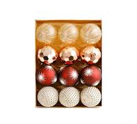 Red And Gold Christmas Bauble Set Plastic Shatterproof Ornaments For Tree Wreath And Garland Holiday Decoration(1pc)
