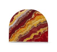 Red and Gold Marble Texture Acrylic car napkin holder for Picnic Bar Rustic freestanding paper towel holder countertop home decor for bathroom, restaurant