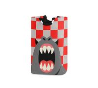 Red and Gray Checkered Monster laundry baskets, collapsable and waterproof fabric cube storage bins with sturdy handle for toys pantry 51L articulos para el cuarto