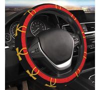 Red and Green Ankh Egyptian Gods Symbol Car Steering Wheel Cover Universal 15 Inch Neoprene Interior Decor Protection Accessories, Black