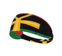 Red And Green Ankh Egyptian Gods Symbol Hairband, Unisex Elastic Headband, Moisture Wicking Headband For Sports, Running, Yoga.