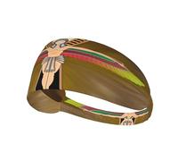 Red And Green Ankh Egyptian Gods Symbol Hairband, Unisex Elastic Headband, Moisture Wicking Headband For Sports, Running, Yoga.