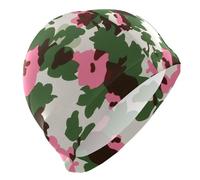 Red and Green Camouflage Pattern bathing for Unisex Adults Short Hair waterproof for swimming Hair Protection and Drag Reduction gorro de natacion para hombre