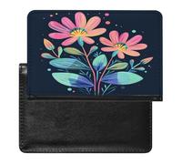 Red And Green Leaves Passport Holder PU Leather Passport Wallet Cute Passport Cover Case Portable Credit Card Organizer Beautiful Travel Document Organizer for Women Men