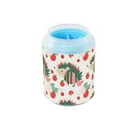 Red and Green Playful Hedgehog Christmas Reusable Pet Foot Cleaner Soft Silicone Bristles Pets Feet Cleaning Kit Gently Cleans Paws After Walks