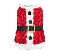 Red and Green Plush Christmas Coat with Belt Buckle for Teddy and Bichon Frise Dogs, Stylish and Figure-Flattering Urd703 (Red, M)