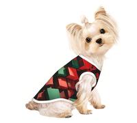 Red and Green Square Dog Vest - Summer Dog Clothes Apparel, Cute Pet Clothes for Small & Medium Dogs
