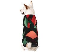 Red and Green Square Pet Clothes for Dogs - Soft and Warm Dog Hoodie Sweater, Suitable for Small and Medium-Sized Dogs and Cats,Black