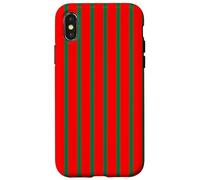 Red And Green Striped Phone Case Girl Winters Stripe Case for iPhone X/XS