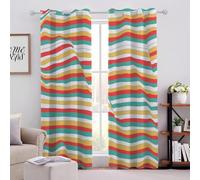 Red And Green Stripes Blackout Curtain W 90" x L 72" White Background Is Simple Thermal Insulated Energy Saving Eyelet Room Darkening Curtains for Bedroom living room office 2 Panels