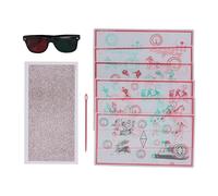 Red and Green Vector Image, Red Green Fixed Vectograms Convergence Impairment Eye Training Low Vision Test Chart with Glasses, Red Green Vectograms