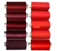 Red and Maroon Polyester Sewing Thread All Purpose Threads for Sewing Overlocker Quilting Stitching Threads Set 1000 Yards Each Spool Coats Moon Assorted Sewing Thread Box of 10 reels