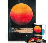Red And Orange Circle Art Jigsaw Puzzles 1000 Pieces for Teenagers Raise Memory Easy Leisure Clean Edge Xmas Surprise (38x52cm)