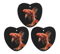 Red And Orange Fish Car Air Fresheners Cards 3 PCS Long Lasting Hanging Fragrance Scented Card Funny Car Aromatherapy Tablets Gift for Women Men Auto Rearview Mirror Pendant