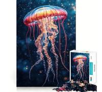 Red And Orange Jellyfish Jigsaw Puzzles for Adults 1000 Piece Smart Game Relaxing Fun Pattern Assembly Cherished Gift (50x75cm)