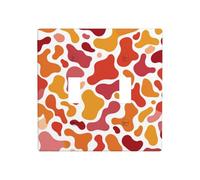 Red and Orange Organic Pattern Double Gang Toggle Light Cover Wall Plate Switch Decor Standard Size - 11.4x11.4cm