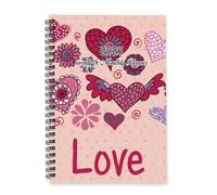 Red and Pink Hearts 2026 Diary A5 To Do List Notebook Planners Journals for Women 2026 Diary Planner A5 for Workout Week To View Monthly Year Planner with Dotted Line Note Page Slim