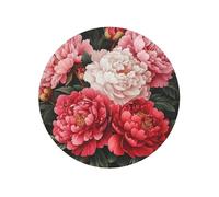 Red And Pink Peonies Round Magnetic Fridge Magnets For Kitchen Durable With Enduring Magnetism