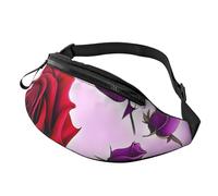 Red and Purple Roses Fanny Pack for Men Women, Fashion Festival Fanny Pack, Travel Sport Walking Waist Bag