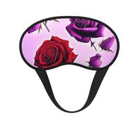 Red and Purple Roses Sleep Mask for Side Sleepers: Blackout Eye Masks for Sleeping - Soft Breathable Soft Eye Shade Cover for Travel - Adjustable Night Blindfold for Men Women Gifts