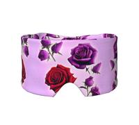 Red and Purple Roses Unisex Side Sleeping Headband, Sleeping Eye Mask and Ear Muffs, (26.8 * 4.3 inches), Indoor and Outdoor Travel Yoga Adjustable Comfort Eye and Ear Muffs,
