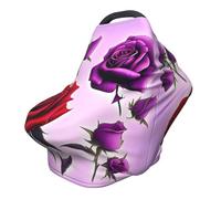 Red and purple roses Versatile full-print Stroller Chair Cover/Nursing Cover, specially designed for your baby