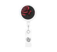 Red and Roses Print Retractable Badge Holder, Cute Nursing Badge Reel, Badge Clip Id Card Holders