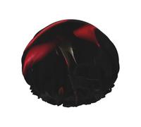 red and roses Print Shower Cap, Shower Cap for Women Reusable, Waterproof Bath Cap,Quick Drying Bath Hair Cap