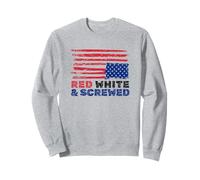 Red and Screwed Distressed American Flag Political Sweatshirt