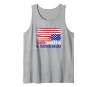 Red and Screwed Distressed American Flag Political Tank Top