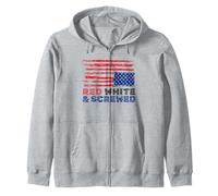 Red and Screwed Distressed American Flag Political Zip Hoodie