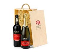 Red and Sparkling Wine Duo Hamper - Premium Cuvée, Shiraz Cabernet Sauvignon in Wooden Box - Birthday Wine Gift Box for Men & Women, from Regency Hampers