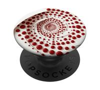 Red and White Abstract Geometric Fibonacci Spiral Art PopSockets Adhesive PopGrip