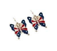 Red and White American Independence Day Hammer Earrings for Women, one size, Metal, No Gemstone