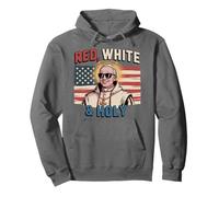 Red And White And Holy American Pope 2025 Catholic New Pope Pullover Hoodie
