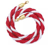 Red and White Braided Crowd Control Rope 2.7m VIP Queue Barrier for Events Available in Sizes 0.9m to 2.4m (Color: Red-A) - Durable Stylish and Portable