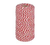 Red and White Butchers Twine, 2mm x 100m Food Safe Cotton Cooking String | Butchers String Kitchen Bakers Twine for Trussing Turkey, Roasting, Bacon, Pumpkin Bread, Christmas, Gift Wrapping