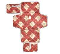 Red and White Checkerboard Squares Reusable Changing Table pad with Tissue Pocket Baby Diaper Changing pad for Moms, Dads cambiador de pa?ales para Bebes