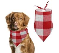 Red And White Checkered Pattern Dog Bandanna Adjustable Pet Triangle Kerchief Scarf for Cat And Dog
