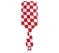 Red and White Checkered Plaid cute brushes for hair Designed head massager scalp for short hair with Ergonomic handle cepillo anti frizz para cabello