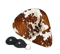 Red And White Cowhide Guitar Picks, 6 Pack Includes Thin(.46mm), Medium(.71mm) & Heavy Gauges(.96mm) Suitable For Guitar, Ukulele, Etc.