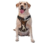 Red And White Cowhide Printing,Pet Harness,Adjustable Reflective Dog Harness,Pet Leash Vest,L