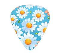 red and white daisy Printed pick set - 12 pieces, thin, medium and thick guitar picks, suitable for guitar, bass, electric guitar and ukulele