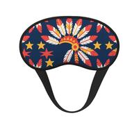 Red and White Feathers Print Blackout Sleep Mask, Light Blocking Eye Mask for Sleeping Travel, Camping, Shift Work