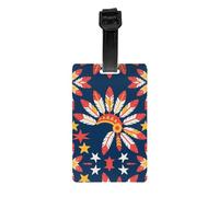 Red and White Feathers Print Luggage Tags for Suitcases, Personalized Travel Accessories with PVC Tags for Luggage