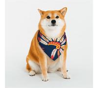 Red and White Feathers Print Stylish Pet Bandana for Dogs and Cats, Spring and Summer Dog Clothes for Daily Wear