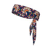 Red and White Feathers Tie Headband for Women & Men - Stylish Sports Head Tie, Suitable for Various Sports Activities