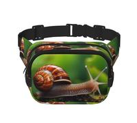 Red and White Flowers Fanny Pack for Women Men Fashion Waist Pack Adjustable Belt Bag for Workout Running Travelling Casual Waist Bag, Wildlife Animal Snail, One Size